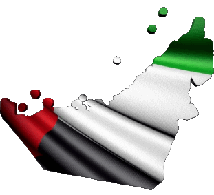 Carta Geografica Emirati Arabi Uniti Asia Bandiere 