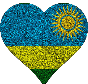 Coeur Rwanda Afrique Drapeaux 
