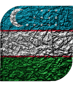 Carré Ouzbékistan Asie Drapeaux 