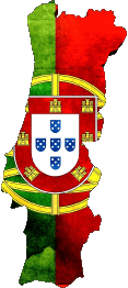 Karte Portugal Europa Fahnen 