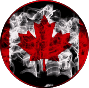 Round Canada America Flags 