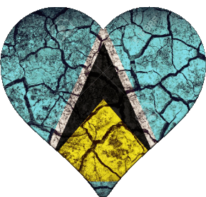 Heart St. Lucia America Flags 