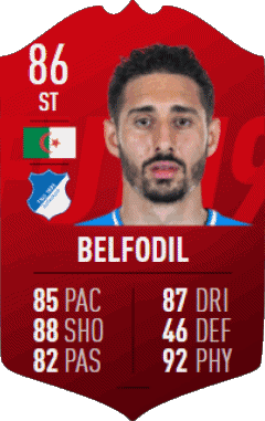 Ishak Belfodil Algérie F I F A - Joueurs Cartes Jeux Vidéo Multi Média 