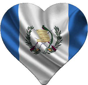 Coeur Guatemala Amériques Drapeaux 