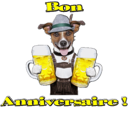 003 Animaux Bon Anniversaire Französisch Nachrichten 