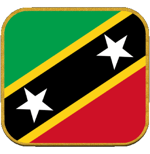 Quadrato 2 Saint Kitts e Nevis America Bandiere 