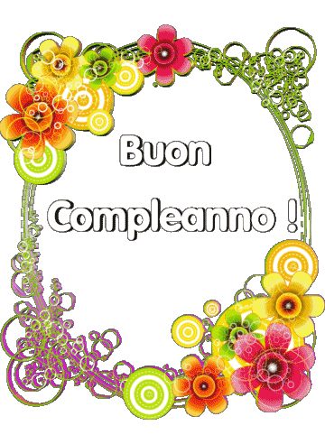 013 Sfondo trasparente Floreale Buon Compleanno Italiano Messagi 