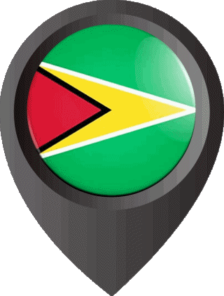 Location Pin Guyana America Flags 