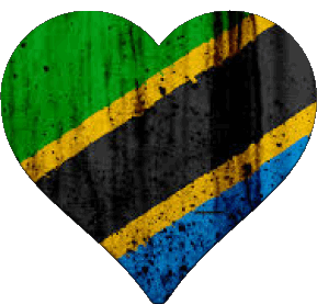 Coeur Tansania Afrika Fahnen 