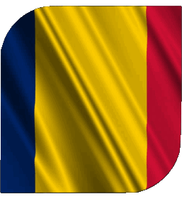 Square Chad Africa Flags 