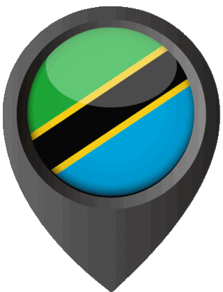 Marcador de ubicación Tanzania África Banderas 
