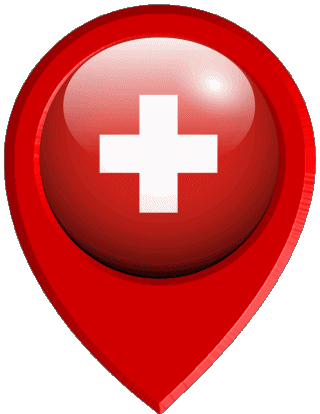 Location Pin Swiss Europe Flags 