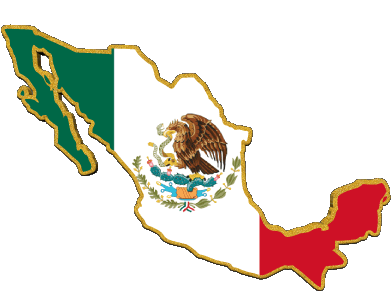 Mapa México América Banderas 