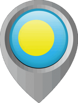 Standort-Pin Palau Ozeanien Fahnen 