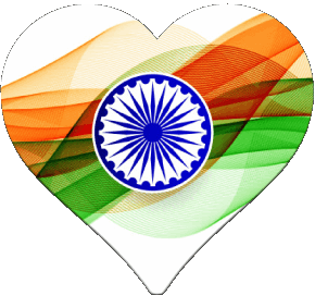 Corazón India Asia Banderas 