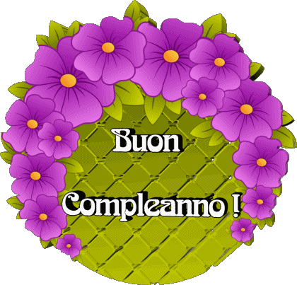 019 Sfondo trasparente Floreale Buon Compleanno Italiano Messagi 