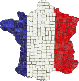 Karte National Frankreich Fahnen 