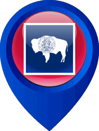 Standort-Pin Wyoming U.S.A - States Amerika Fahnen 