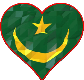 Coeur Mauritanie Afrique Drapeaux 