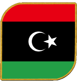 Square Libya Africa Flags 