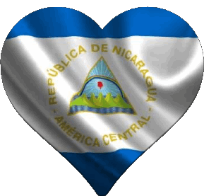 Coeur Nicaragua Amériques Drapeaux 