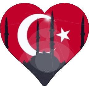 Corazón Turquía Asia Banderas 