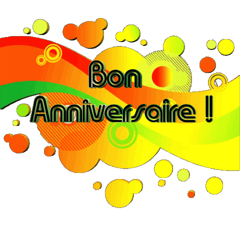 009 Transparenter Hintergrund Abstrait - Géométrique Bon Anniversaire Französisch Nachrichten 