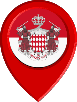 Location Pin Monaco Europe Flags 