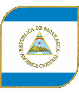 Square Nicaragua America Flags 