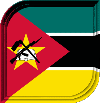 Square Mozambique Africa Flags 