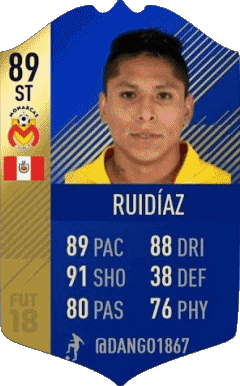 Raúl Ruidíaz Perú F I F A - Jugadores  cartas Vídeo Juegos 