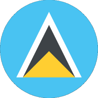 Round St. Lucia America Flags 