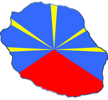 Map La Réunion D.O.M - T.O.M France Flags 