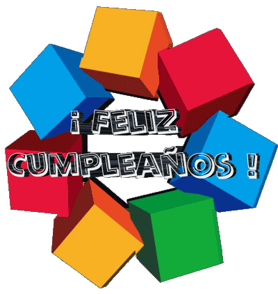 004 Fondo transparente Abstracto - Geométrico Feliz Cumpleaños Español Mensajes 