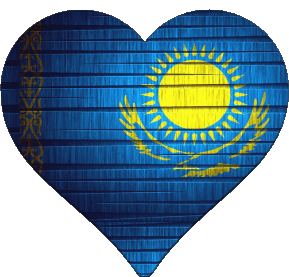 Corazón Kazajstán Asia Banderas 
