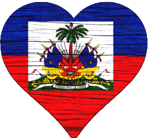 Herz Haiti Amerika Fahnen 