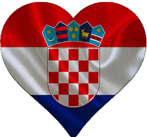 Corazón Croacia Europa Banderas 