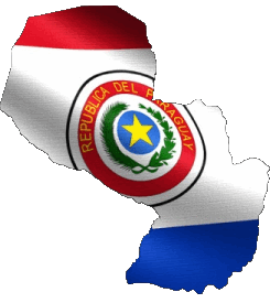Karte Paraguay Amerika Fahnen 