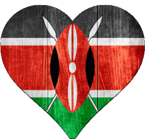 Herz Kenia Afrika Fahnen 