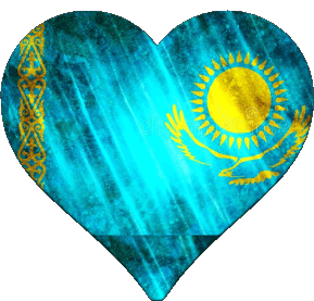 Corazón Kazajstán Asia Banderas 