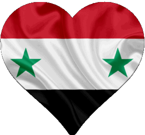 Corazón Siria Asia Banderas 