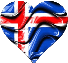 Corazón Islandia Europa Banderas 