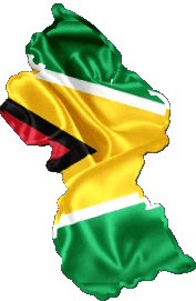 Mapa Guayana América Banderas 