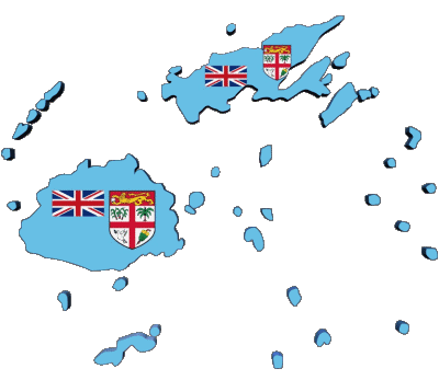 Map Fiji Oceania Flags 