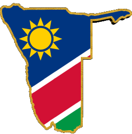Karte Namibia Afrika Fahnen 