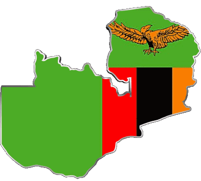 Map Zambia Africa Flags 