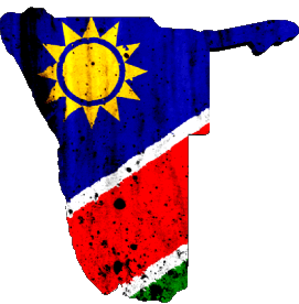 Karte Namibia Afrika Fahnen 