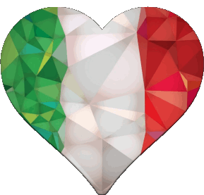 Heart National Italy Europe Flags 