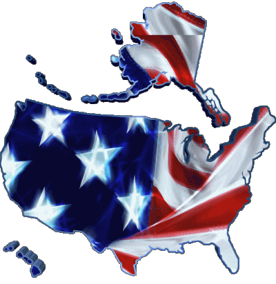 Carta Geografica U.S.A - Nazionale America Bandiere 