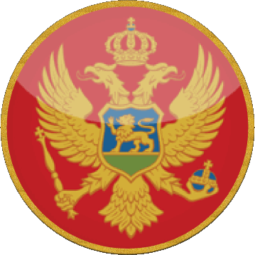 Round Montenegro Europe Flags 